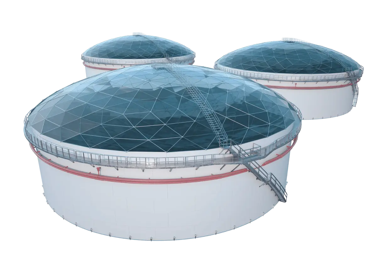 China Customized Storage Tank Aluminum Geodesic Dome Roof Profile